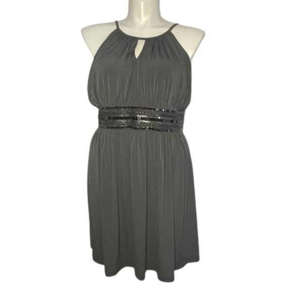 Gray dress with Sequined around Waist XLP Extra Large Petite - Picture 1 of 10